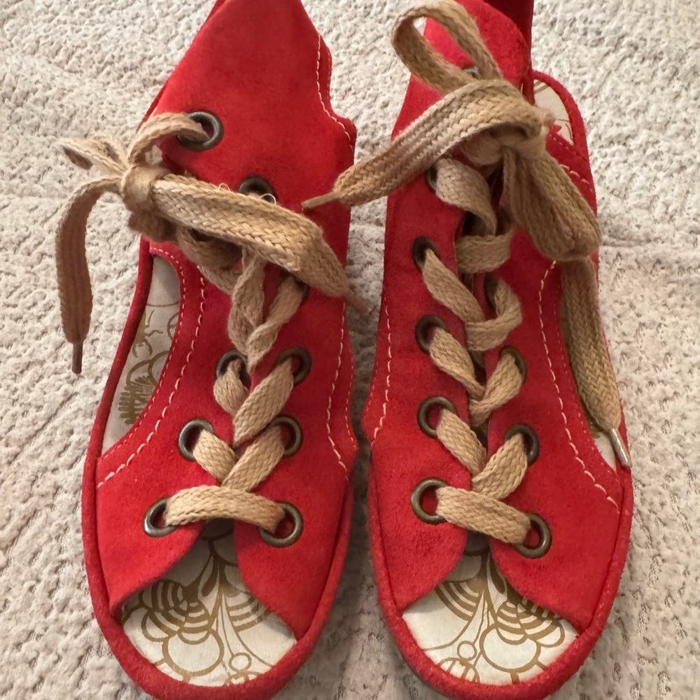 Fly London Red Suede Sandals